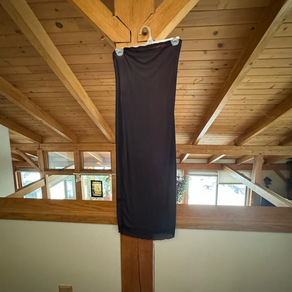 Mesh Strapless Black Women's Dress
